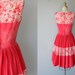 1950s vintage Suzy Perette geranium red party dress