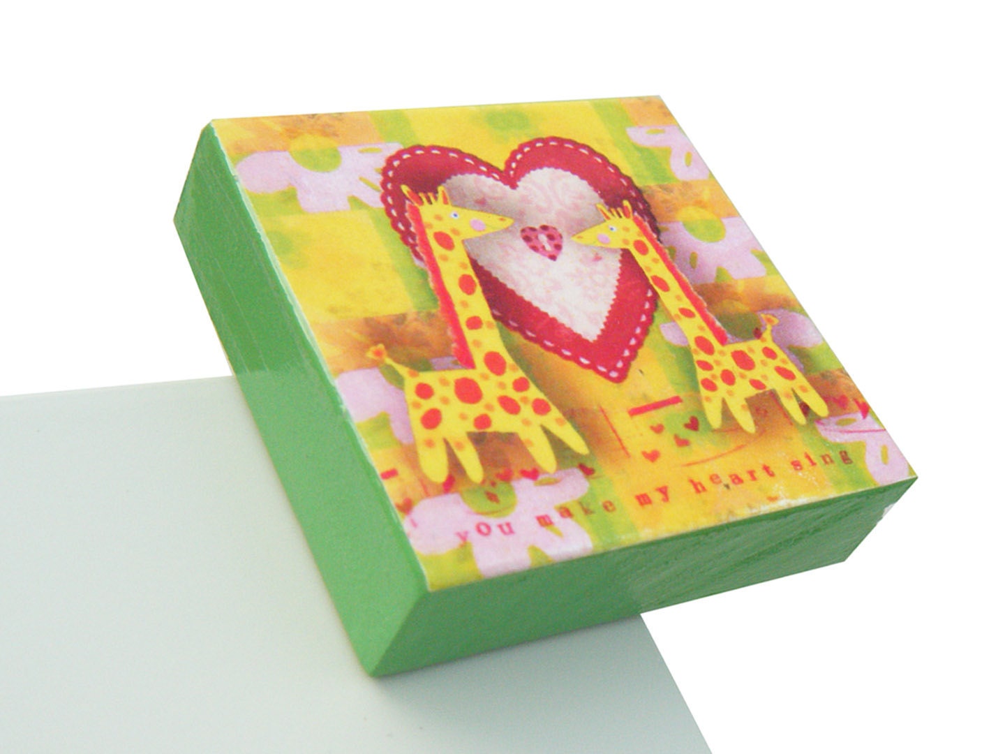 Valentine Giraffe Love Magnet  - You Make my Heart Sing Refrigerator Magnet - Animal Lover Magnet