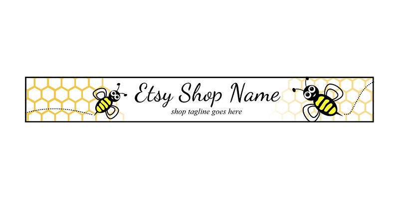 Etsy Shop Banner Design -  Bees 1  - Website Header Banner