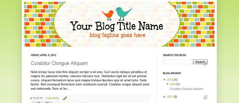 Blogger Banner  Design Birds  3  Design for Blogger or Wordpress