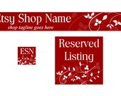 Etsy Banner Set - 3 Piece Red Elegance