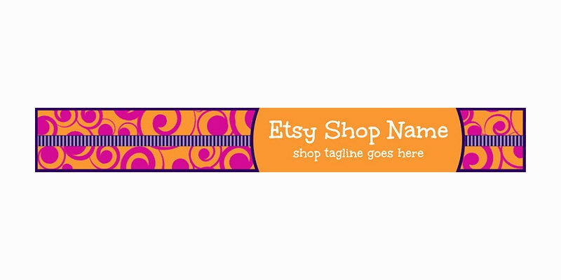 Etsy Banners - Swirls 2 - Website Header Banner
