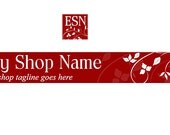 Banner Avatar Set  - Red Elegance - Etsy Banners - 2 Piece Set