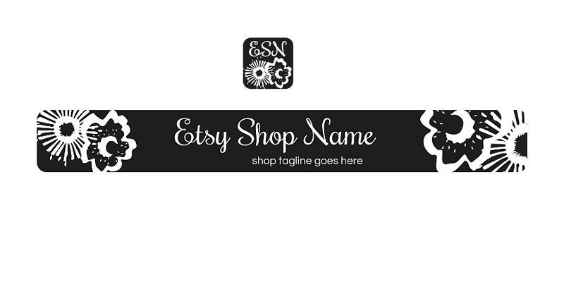Banner and Avatar Set  - Floral 13 - Etsy Banners - 2 Piece Set