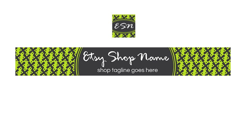 Banner Avatar Set  - Fun 42 - Etsy Banners - 2 Piece Set