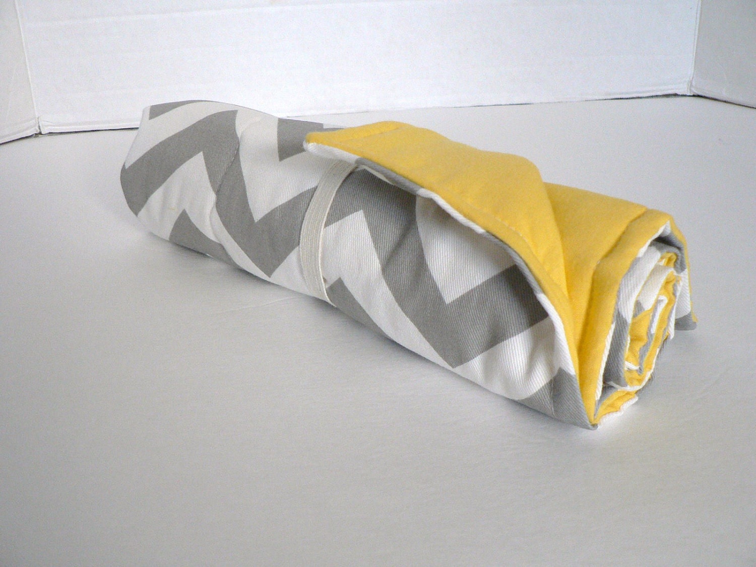 Grey Chevron and Yellow Changing Pad -  Or Custom To Match Your BagEnvy HandBag