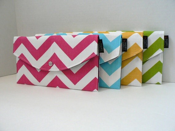 Set Of 4 - Chevron Candy Shop Collection - Bridesmaid Clutches
