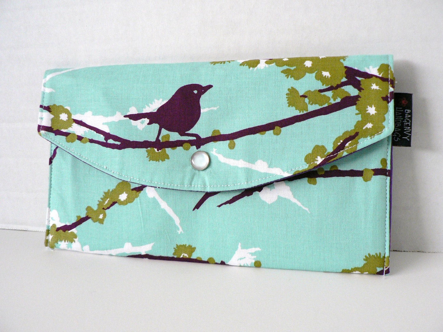 Sparrows In Plum - Full Size Clutch Wallet