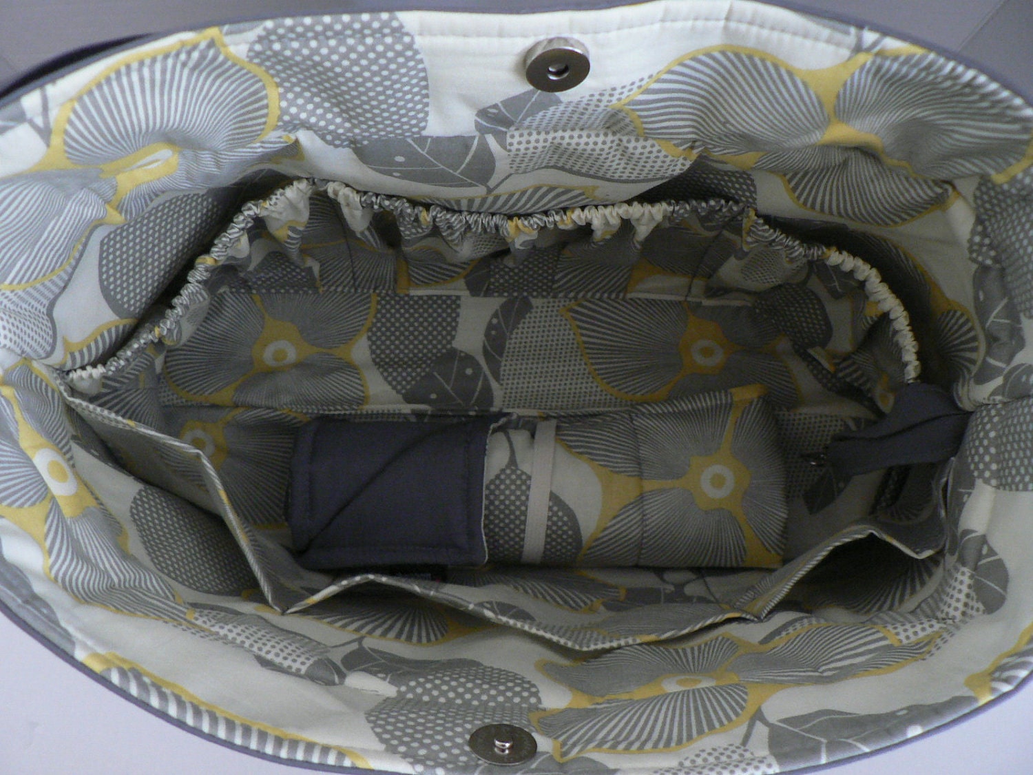 Monterey Diaper Bag Set - Grey And Optic Blossom Or Custom Design Your Own - Large 9 Pockets