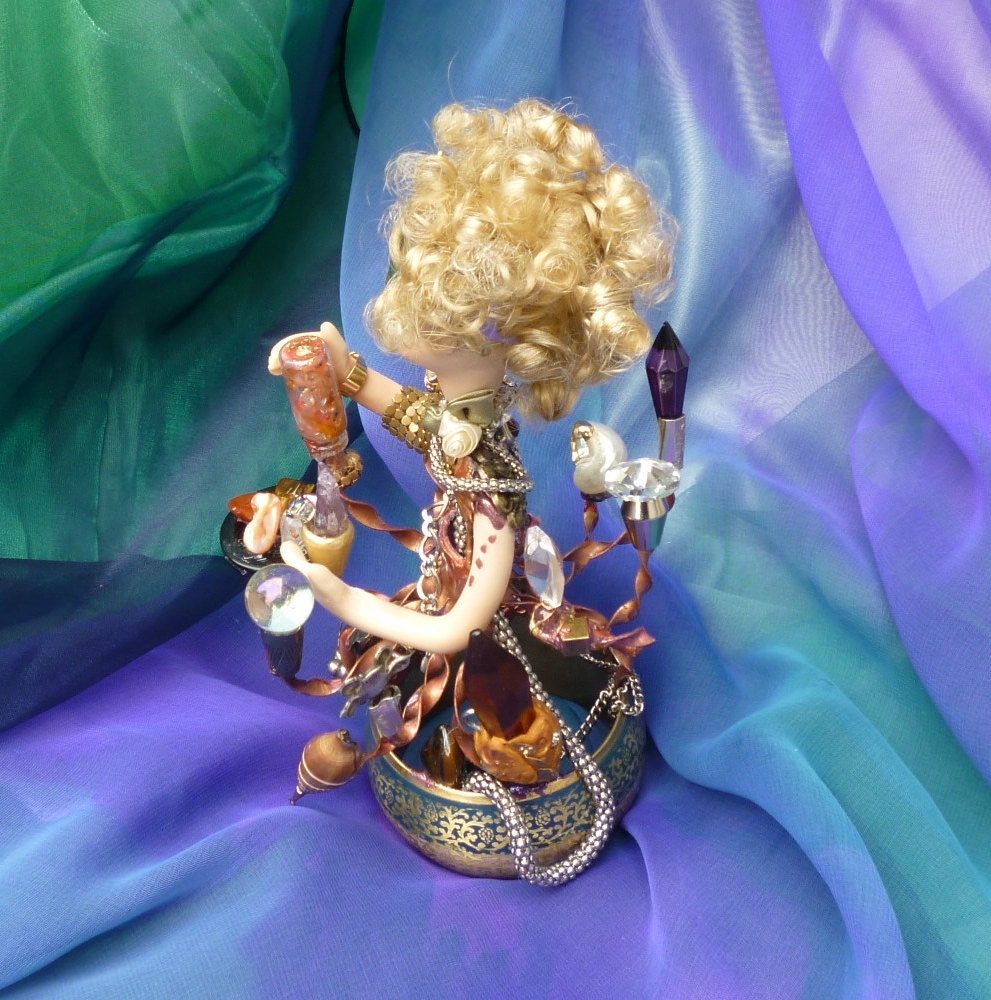 Mystical Magical Amethyst Lady Altar Art Piece Doll by mystic2awesome