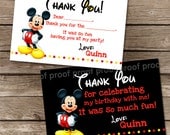 Coordinating Mickey Mouse Thank You Notes