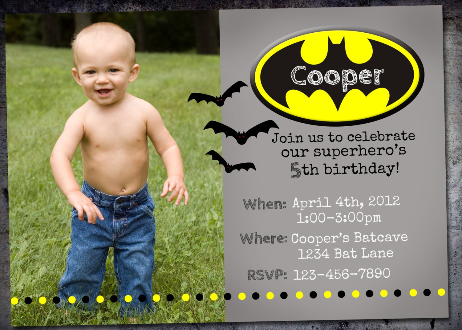 Batman Birthday Invites