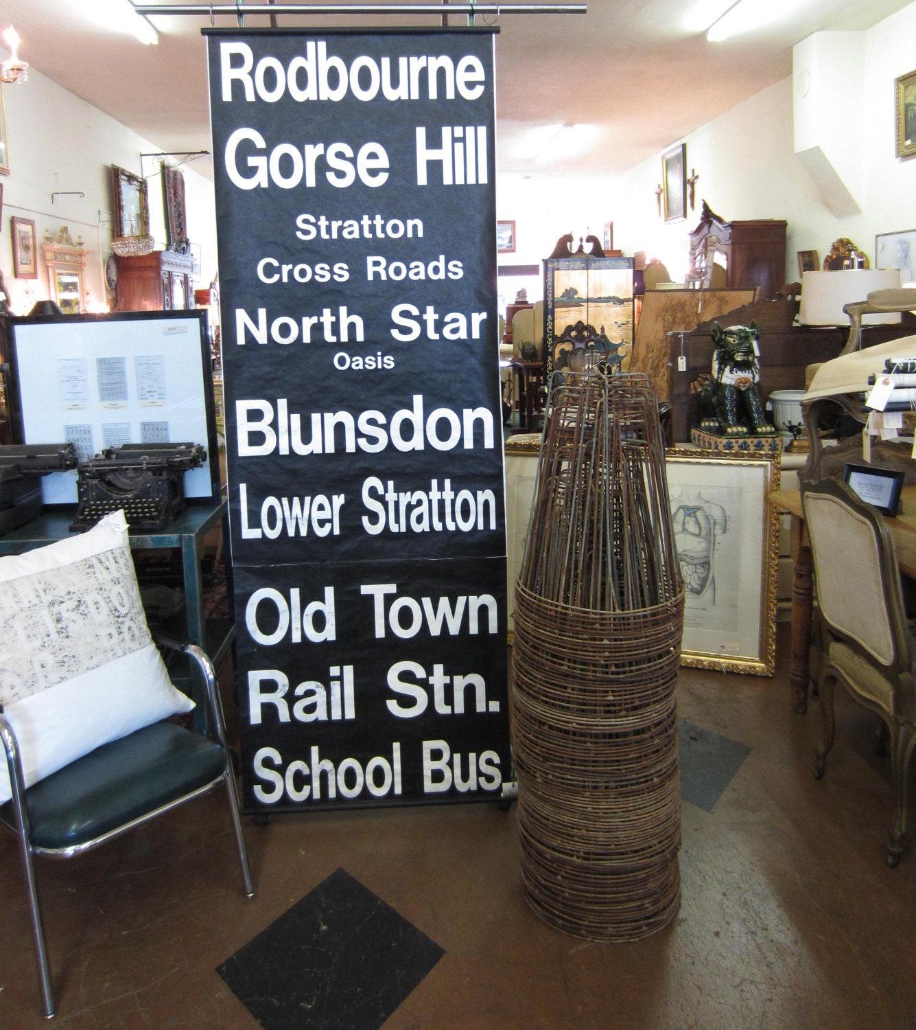 vintage british route sign. rodbourne to school bus.