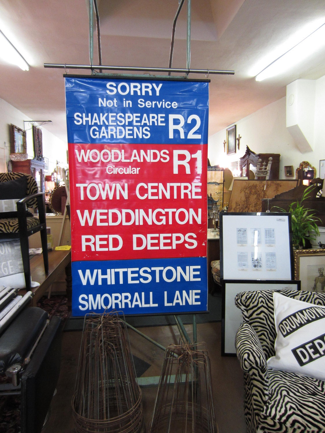 vintage british route sign. sorry not in service to smorrall lane.