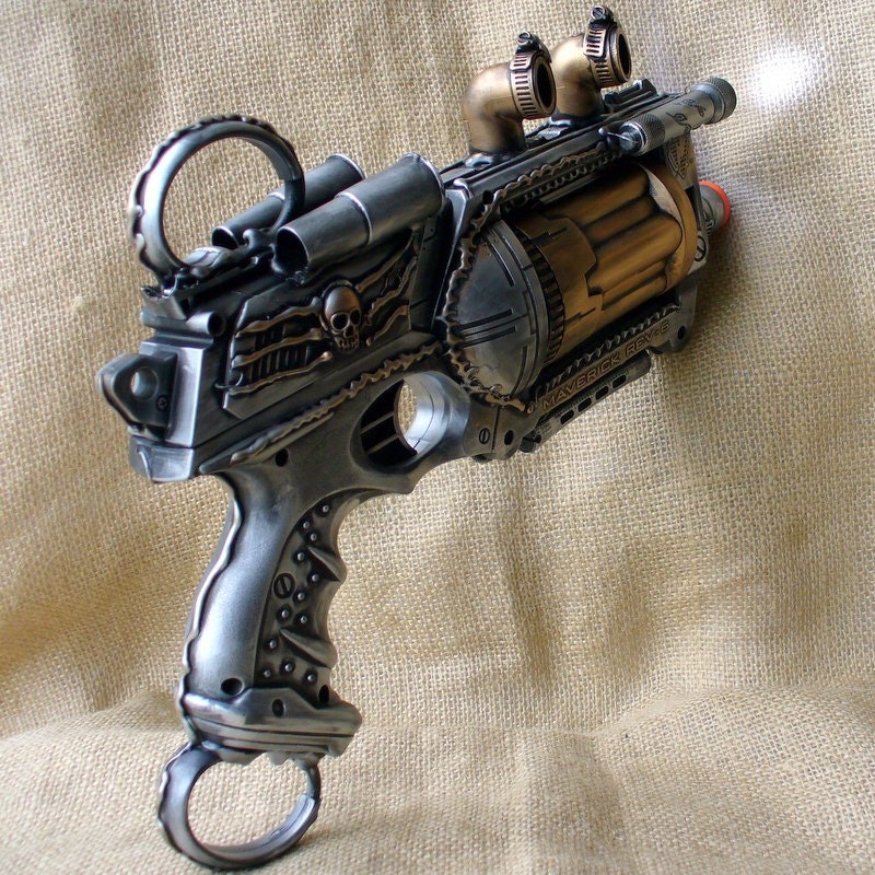 Steampunk Gun Nerf Maverick N-Strike Victorian Gothic