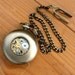 Steampunk Victorian Compass pocket watch nautical pirate pendant charm necklace locket