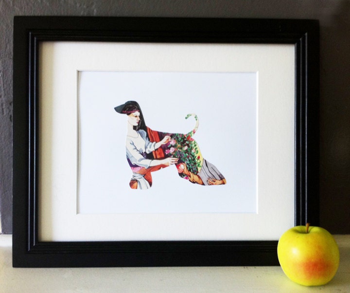 Snow White-Afghan Hound Dog Vintage Silhouette