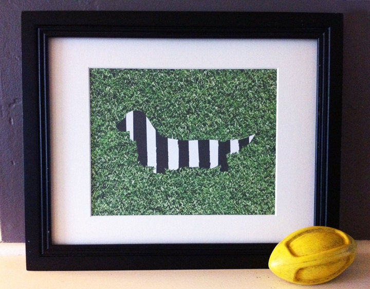 Rufferee- Long Haired Dachshund Dog Silhouette