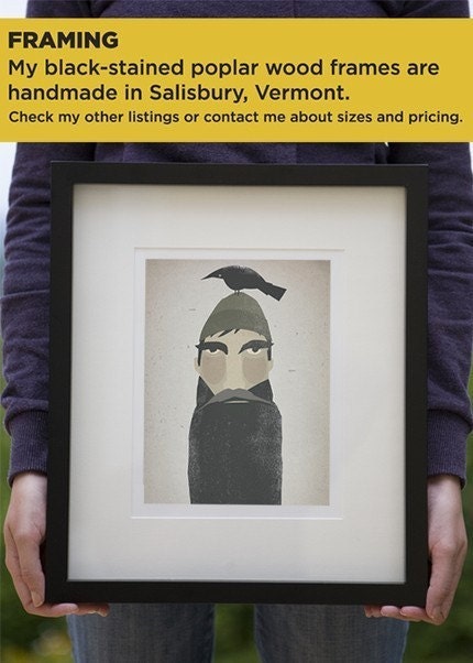 Black Bear Swim illustration 7x9 Giclee PRINT Signed