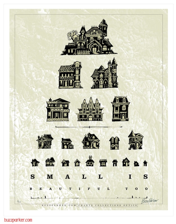 Small Houses Eye Chart, Collections Series Limited Edition Art Print