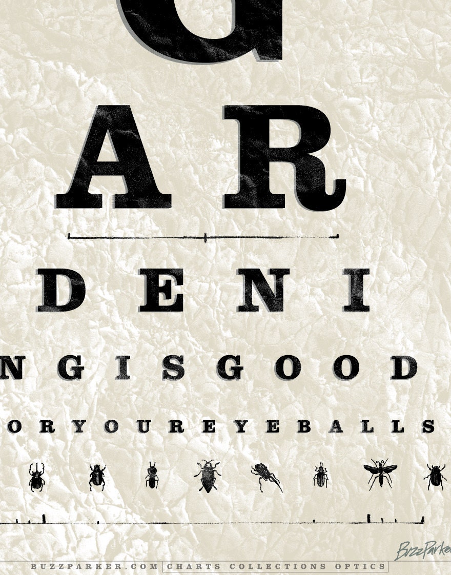 Gardening Eye Chart, Collections Series Limited Edition Art Print