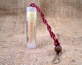 IOTD - Very Cherry Lip Balm with Red and Black Hemp Clip - All Natural Lip Balm with Handy Hemp Clip