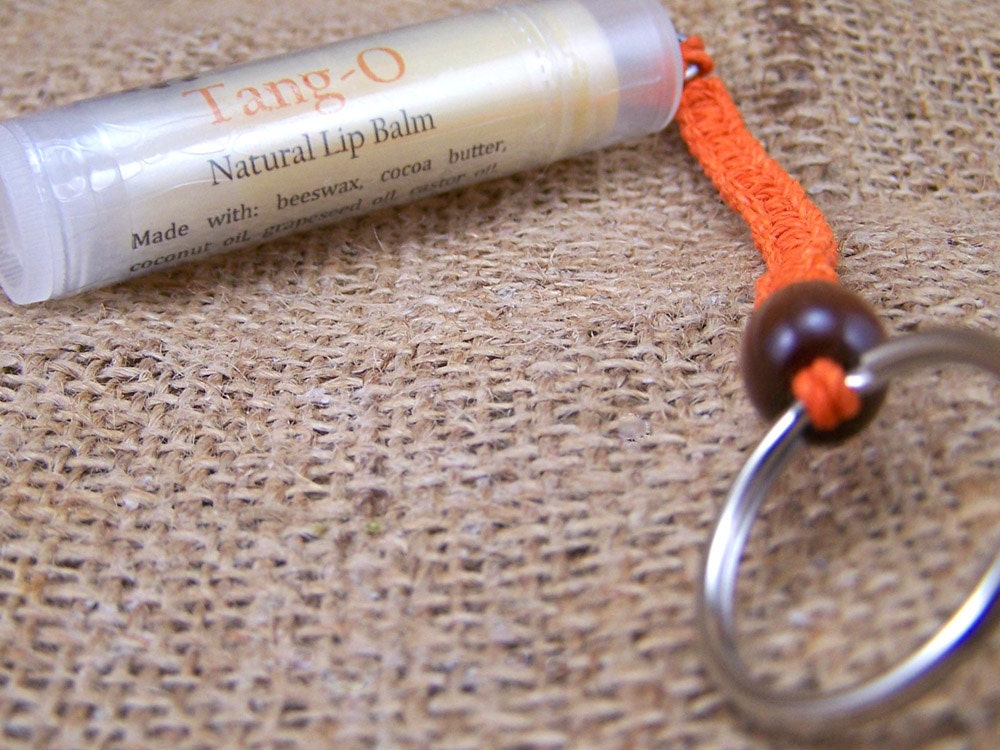 Tang-O Lip Balm with Orange Hemp Key Fob - All Natural Lip Balm with Handy Hemp Key Fob