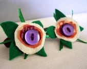 Dread Band Hair Band - Flower Ponytail Pigtail Holder Set Button Purple Stocking Stuffer