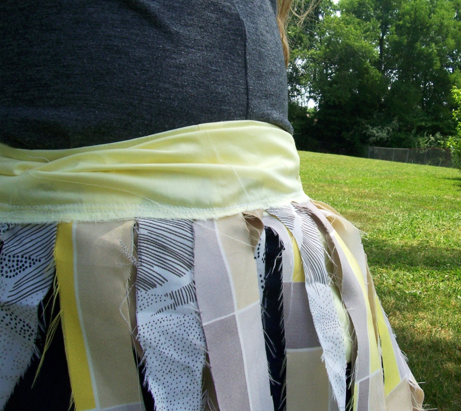 Festival Wrap Skirt for Fairy Pixie Rave Hula Hoop Dancing - Yellow Cream