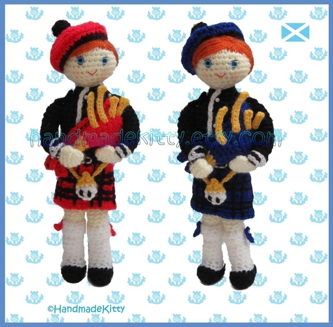 Scottish Bagpiper Amigurumi PDF Crochet Pattern by HandmadeKitty