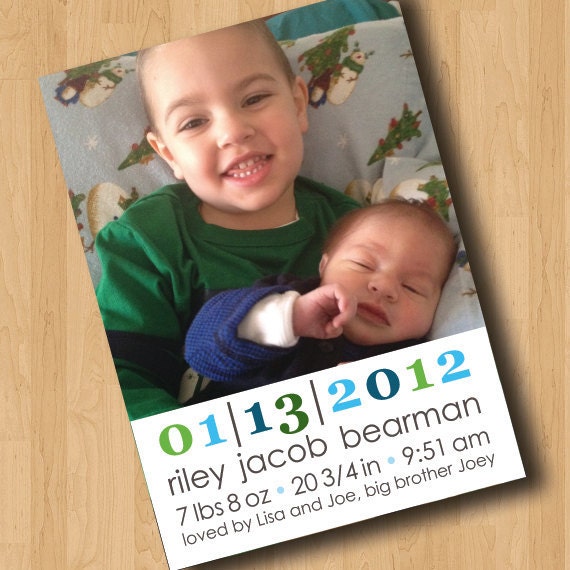 Big Brother Little Brother Birth Announcement - Design Only Il_170x135