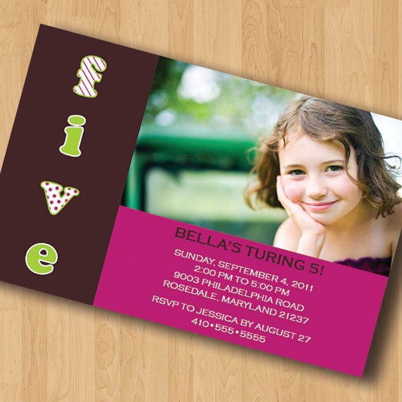 Fabulous Fives Girl Birthday Invitation Il_170x135