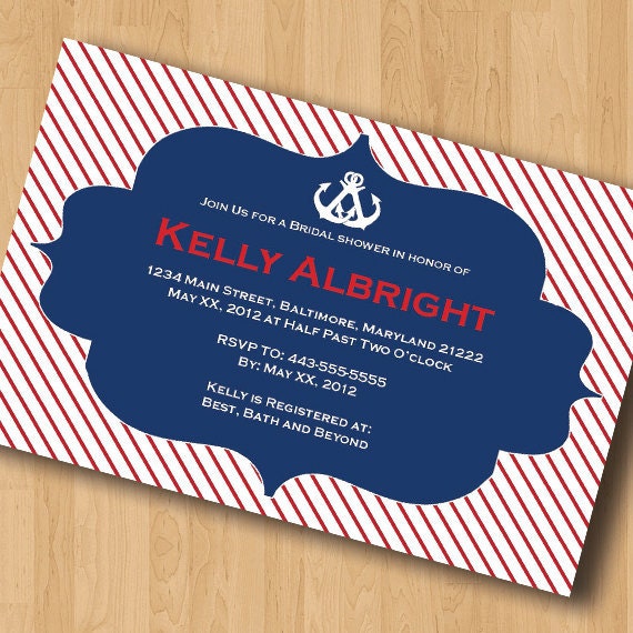 Nautical Interlocking - Bridal Shower Invitations - Design Only Il_570xn