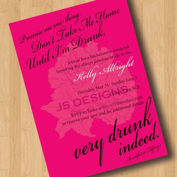 Promise Me One Thing - Breakfast at Tiffany's - Bachelorette Party Invitation - Digital File Il_570xn