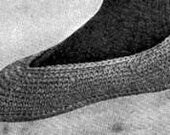 Vintage Crochet Pattern Mens Slippers PDF Instant Download