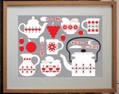 Retro Kitchen Design Art print