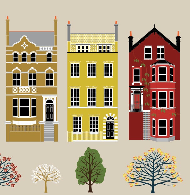 London Row Houses Art Print