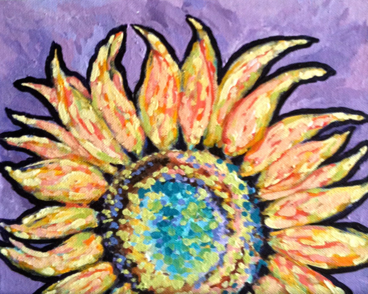 Sunflower, 10 x 8 inch Acrylic Floral Painting