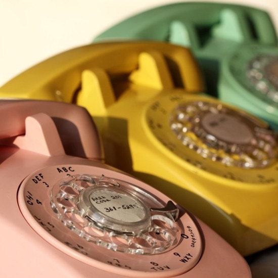 ring, ring, ring - vintage rotary telephones- FINE ART photograph - 8 x 8