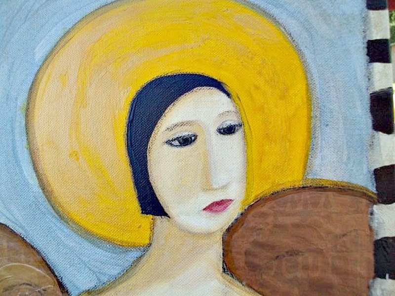 Angel Folk Art Painting - SALE
