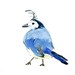 Blue Bird Print of original watercolor painting, funny, nature, natural history, woodland, nursery decor Blue Topaz Navy blue