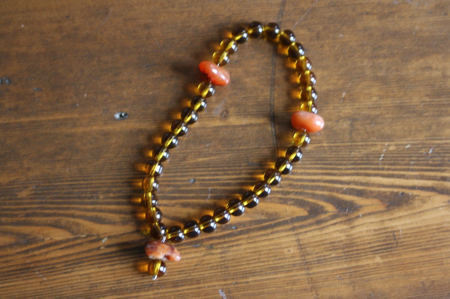 Amber and Carnelian Yoga or Mohammedan Rosary Prayer Beads, Reiki Charged