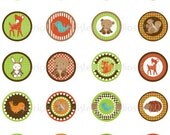 Woodland Animals 1.5 inch Circles Collage Sheet Il_170x135