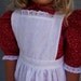 New Girls Pioneer Prairie Dress Costume Red Calico Choose Your Size