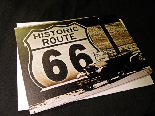 Gas and Grub on Route 66 Photo Art Blank Greeting Card