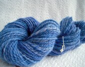 Summer Sky Blue alpaca handspun bulky yarn 2 ply 103 yards