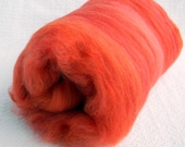 Tequila Sunrise Spinning Batts Fiber Red Orange silk alpaca merino wool Art Batt Fibre