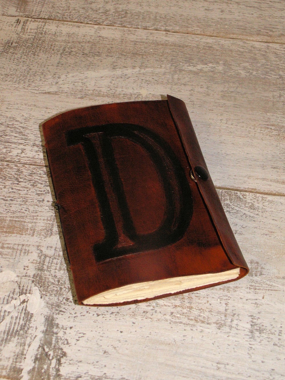 Leather Bound Journal, Personalized Notebook, Leather Notebook, Brown and Tan