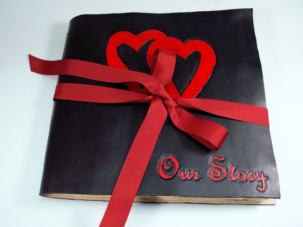 Custom Wedding Guestbook, Oversized Leather Journal