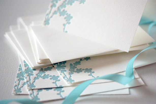Folded Letterpress Stationery "FLOWERS"